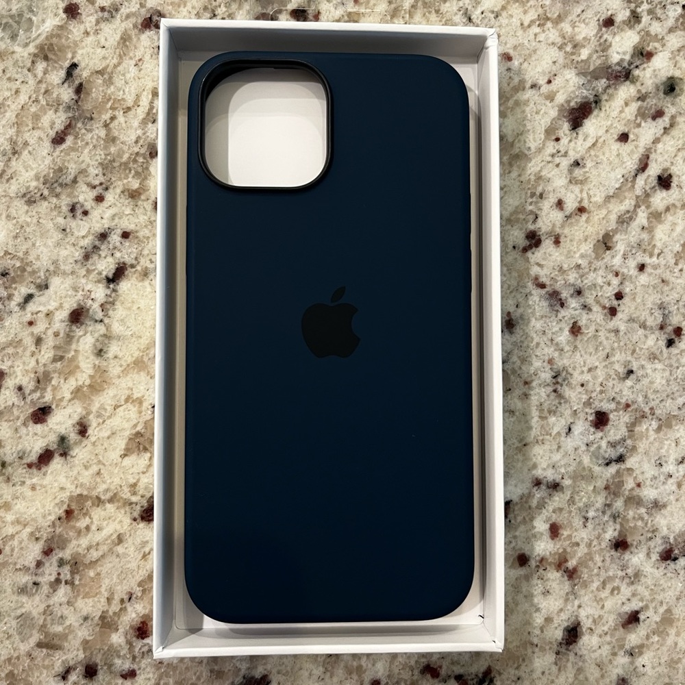 Never used Apple iPhone 13 mini silicone case with MagSafe -Abyss Blue